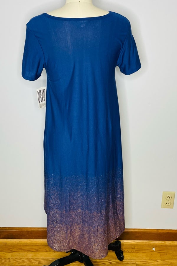 Lularoe Maria Dress Women🦄 Blue Trellis Plaid 3XL XXXL 26/28 24/26 Plus  New