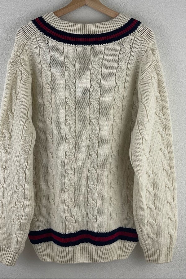 Brandy Melville WINONA Wool Cable Knit Crewneck Sweater Women's One Size  Cream