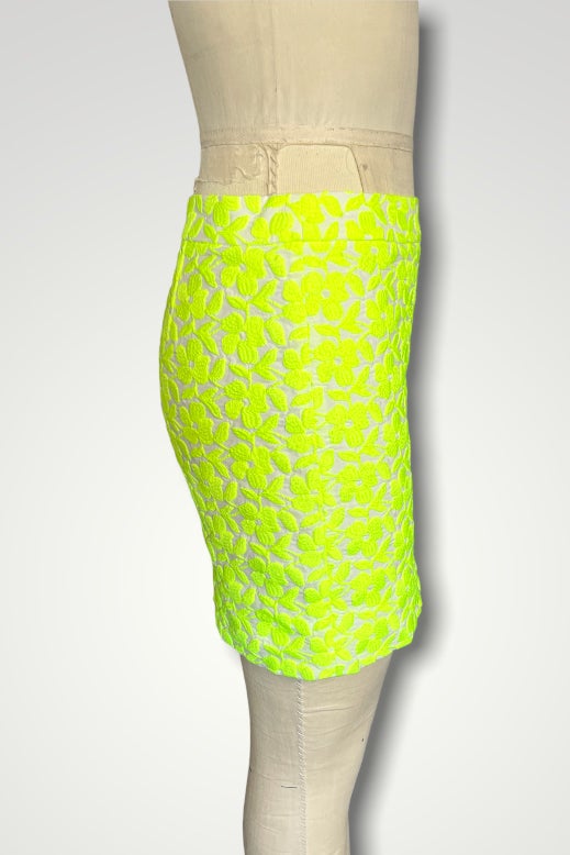 J crew neon embroidered skirt size 2