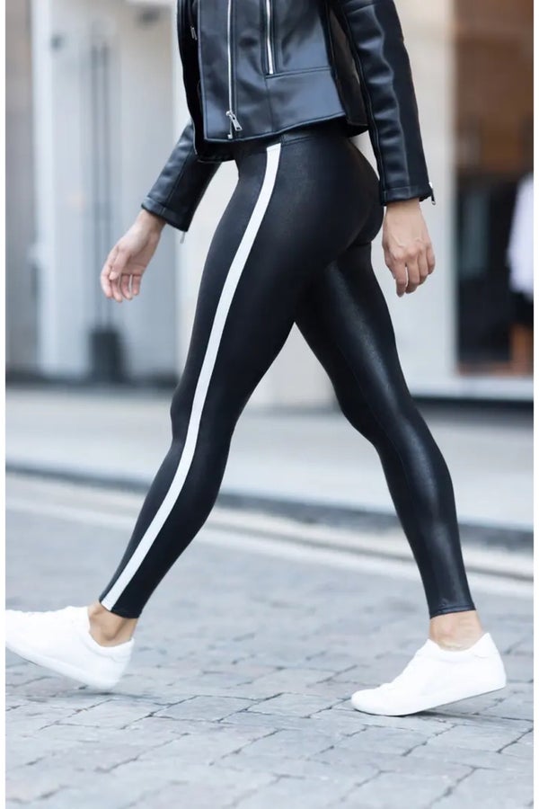 Spanx Nike Womens Faux Leather Stripe Leggings Crop Sweatpants Size XS -  Shop Linda's Stuff