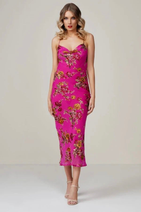 rat and boa pink floral dress