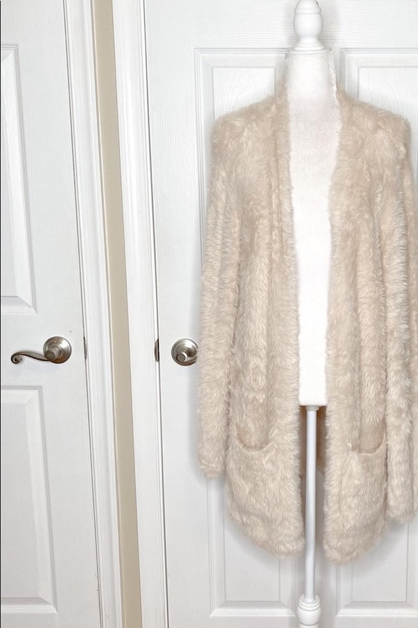 Free people faux fur cardigan sale