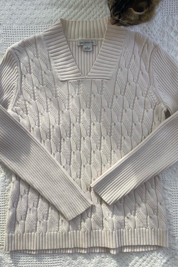 Liz Claiborne cable knit sweater top 