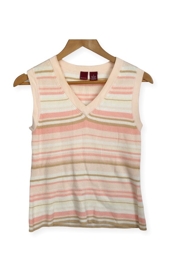 Merona Sleeveless Sweater Tight Knit V 