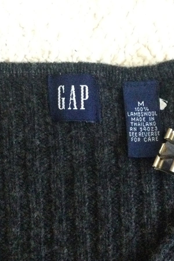 Vintage GAP 90s Ribbed Sweater Gray 
