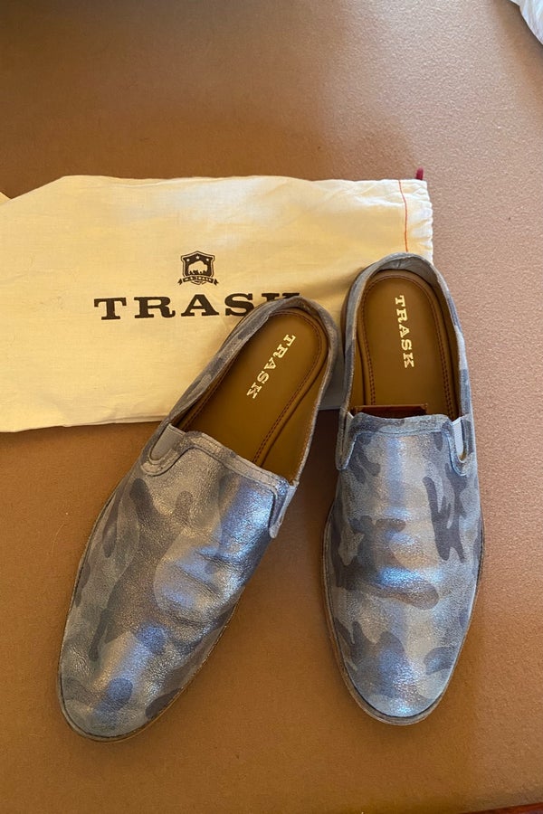 Silver camo trask mules