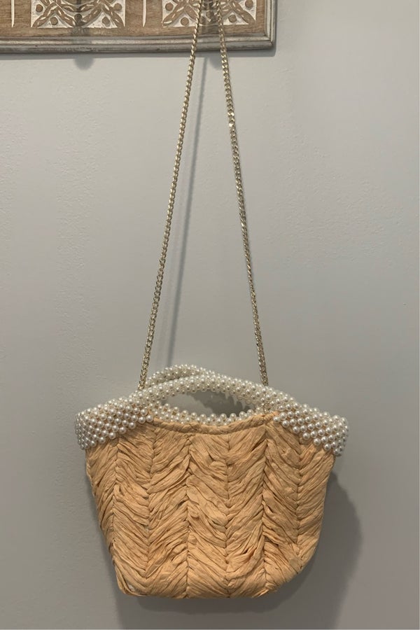 Zara basket bag with pearls new arrivals