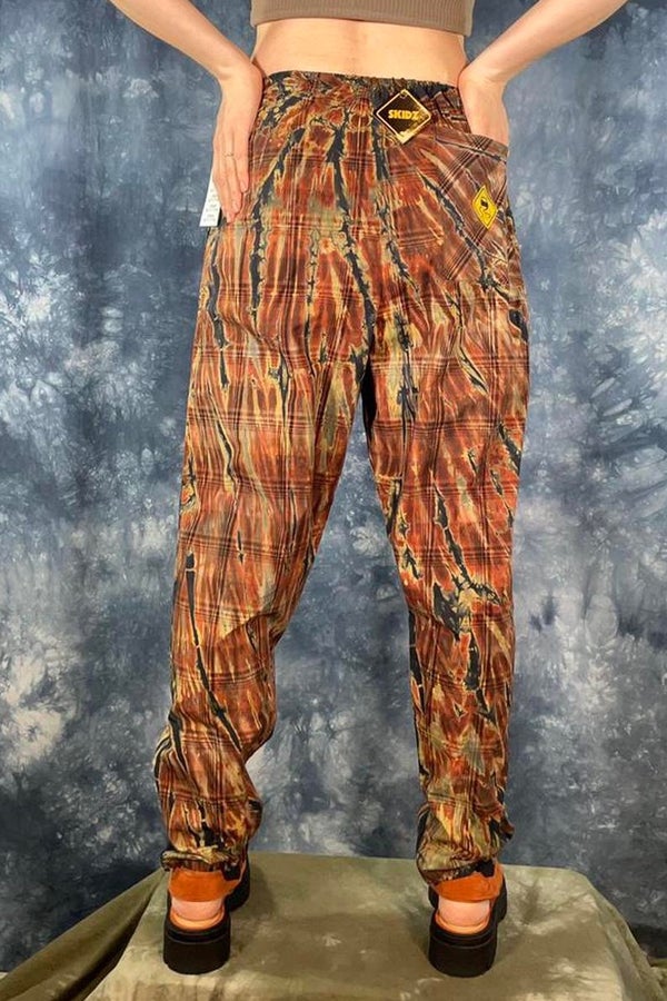 NWT Skidz bleach dye plaid easy pants | Nuuly Thrift