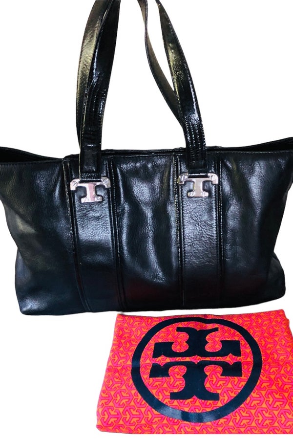 Tory Burch Black grained leather shoulder bag ref.607626 - Joli Closet