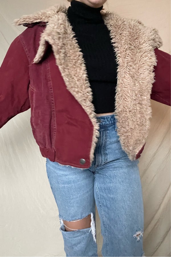 Free people owen hotsell faux fur trim jacket