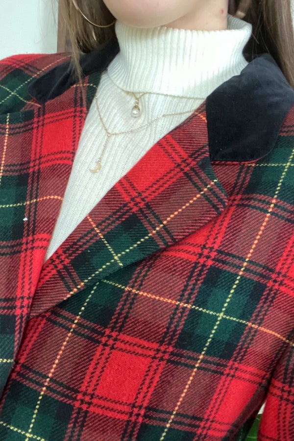 80s Vintage Red Black and Green Plaid Wool Blend | Nuuly Thrift