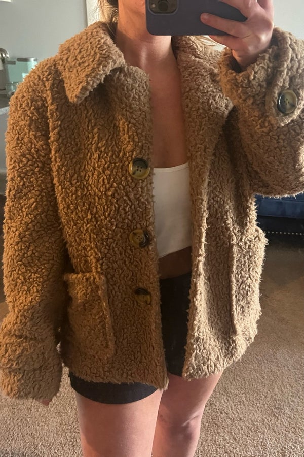 Free people teddy hot sale bear jacket