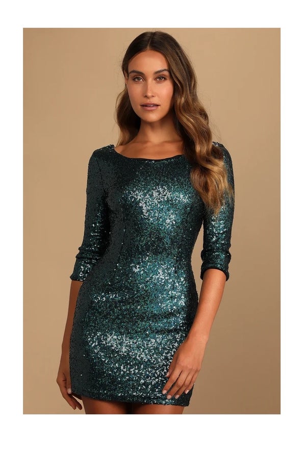 Lulu’s Teal Blue Sequin Dress | Nuuly Thrift