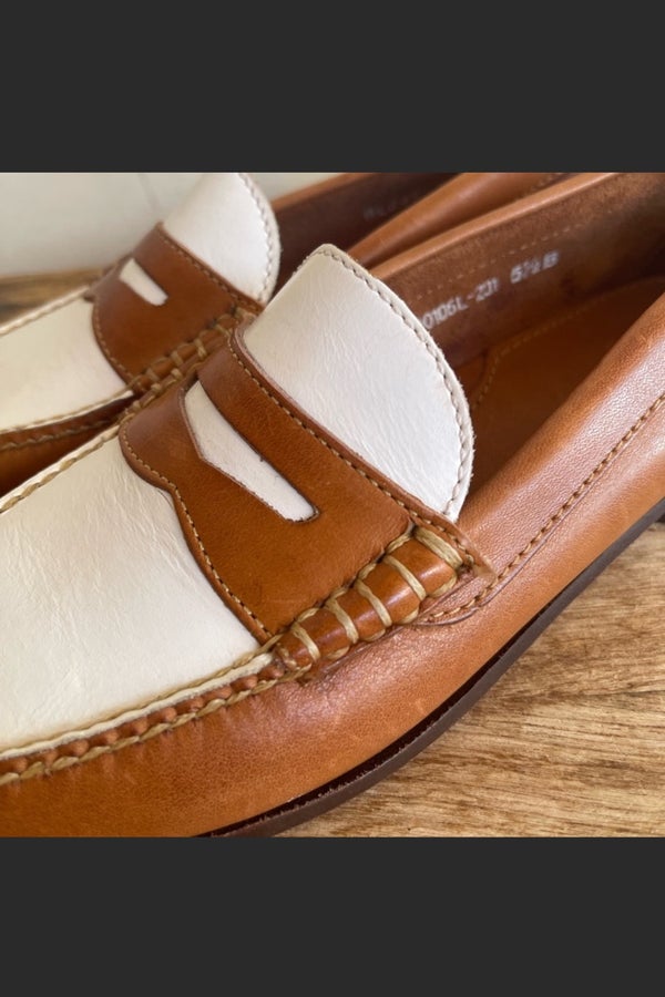 Loafers Brown & White leather