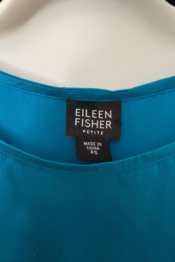 Eileen Fisher 100% Silk Gray Sleeveless Silk Top Size P (Petite) - 79% off