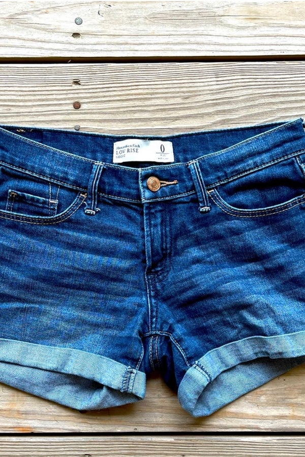 Abercrombie & Fitch Low Rise Denim Shorts, Size 0