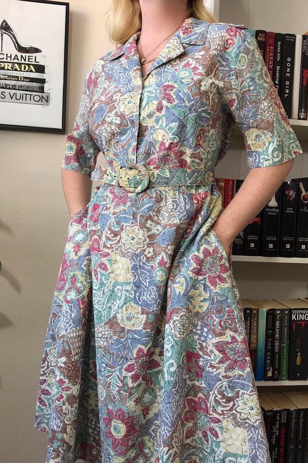 Vintage 80s floral tapestry dress | Nuuly Thrift