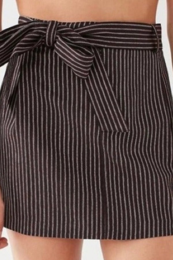 Urban Outfitters Pinstripe Mini Skirt with Tie Bel Nuuly Thrift