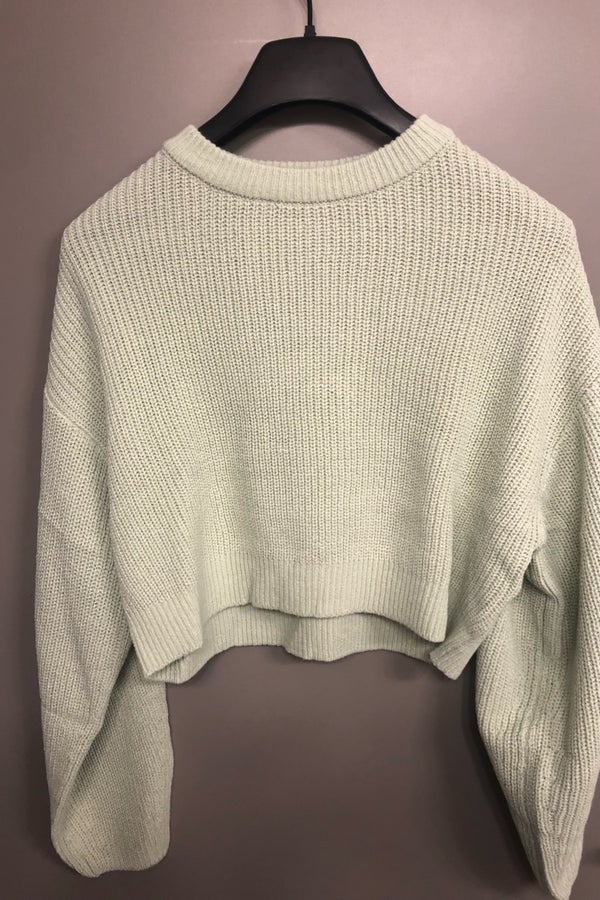 HMM Cropped Light Green Sweater Nuuly Thrift