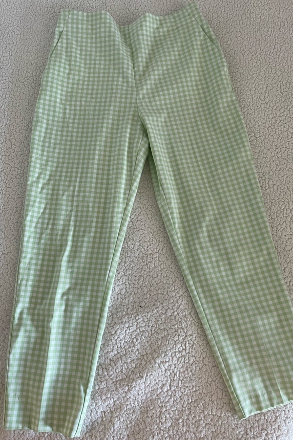 Zara green gingham trousers
