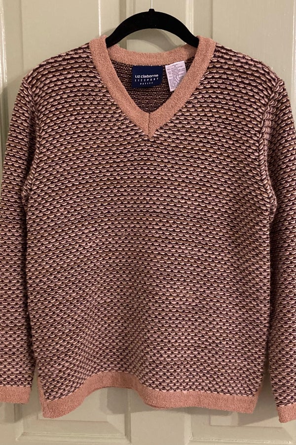 Wool yarn sweatshirt, camel