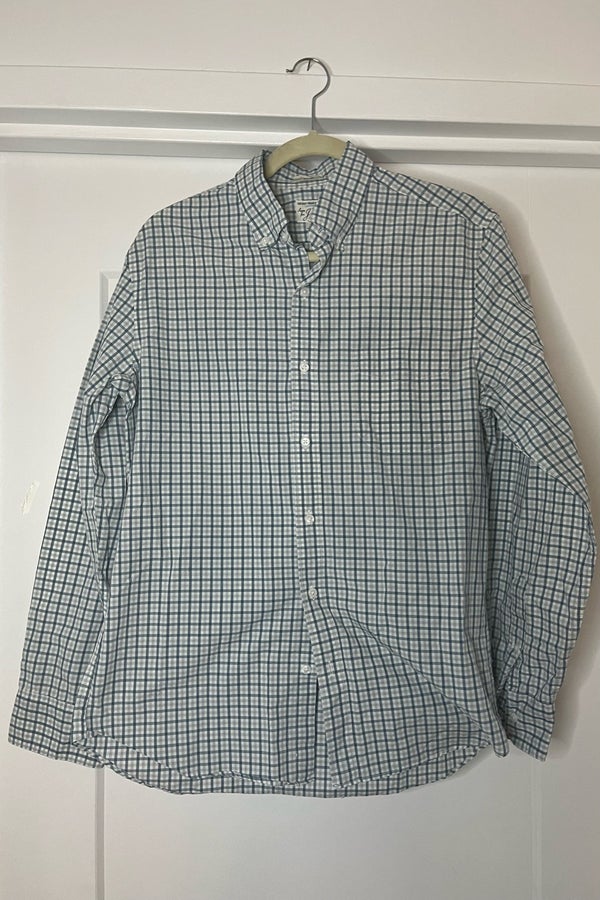 J. Crew blue and white checkered secret wash slim | Nuuly Thrift