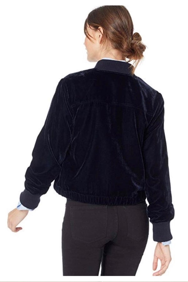 J crew shop velvet bomber jacket