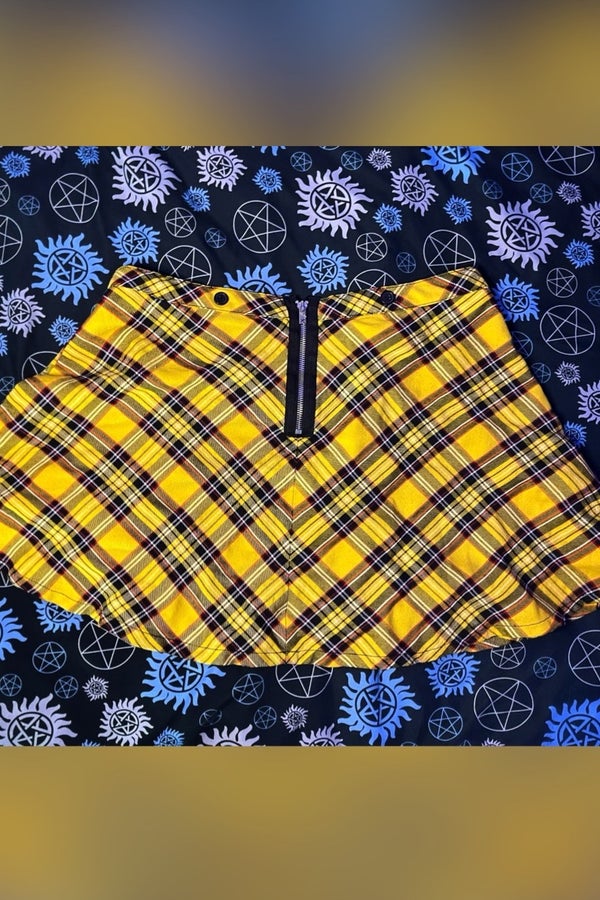 Tripp yellow plaid top skirt