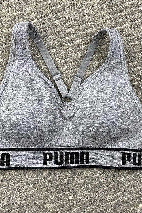 Puma Women's Heathered Logo Sports Bra