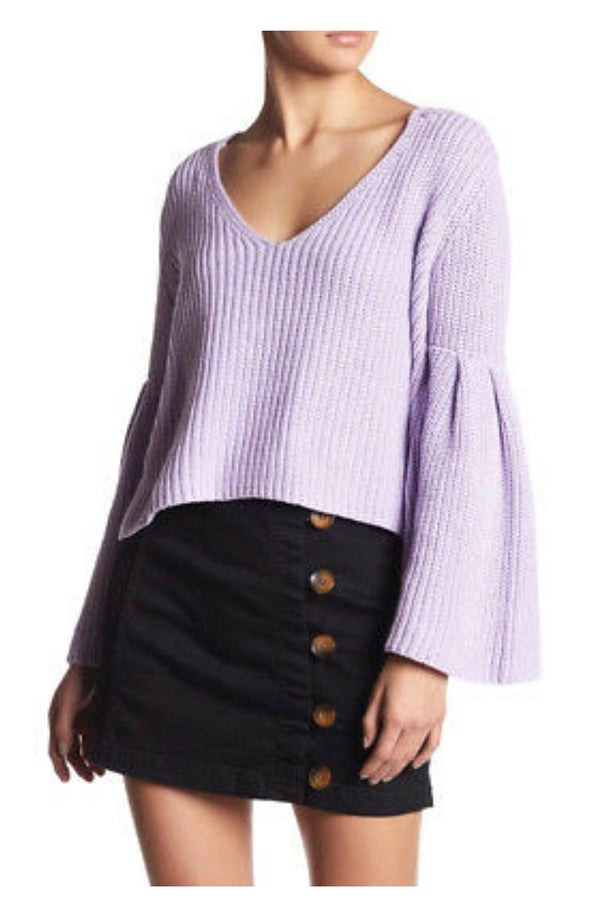 Free people bell sleeve on sale sweater