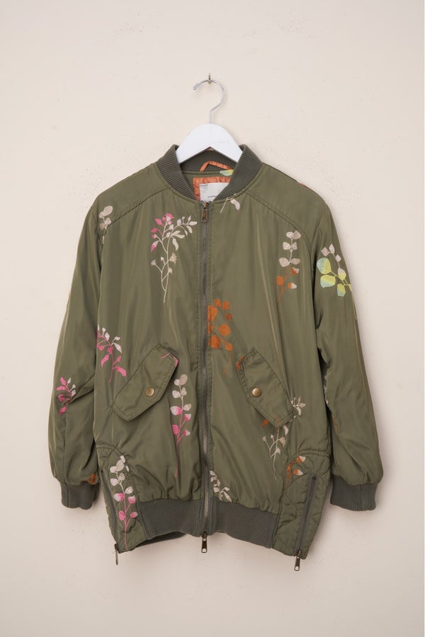 Anthropologie Ainsley Embroidered Bomber