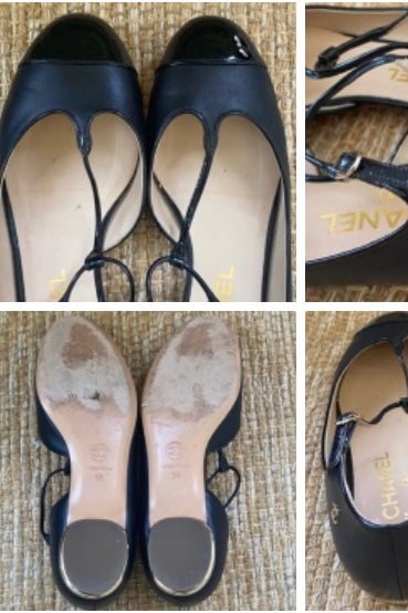 VINTAGE CHANEL WOMENS Beige Leather Cap Toe Mary Jane Pumps Heel Size EUR  40.5 $274.99 - PicClick
