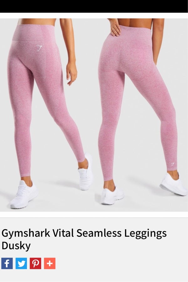 NEW) XS Gymshark Vital Seamless Leggings Dusky Pink Marl, Women's
