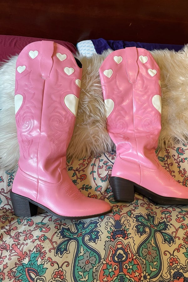 Pink heart cowboy boots Nuuly Thrift