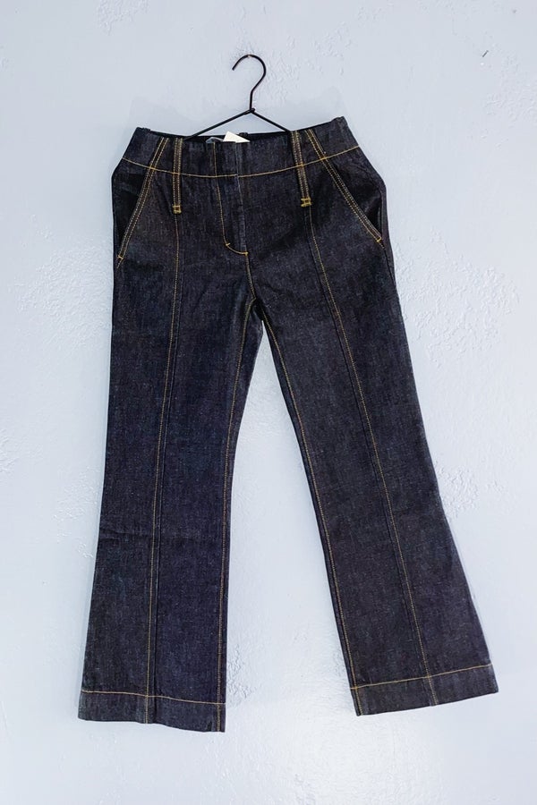 Tory Burch CROPPED FLARE JEAN RESIN RISE size 24 | Nuuly Thrift