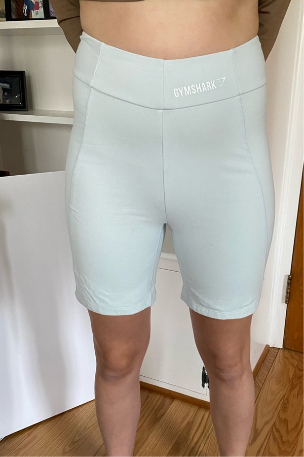 GYMSHARK light blue biker shorts