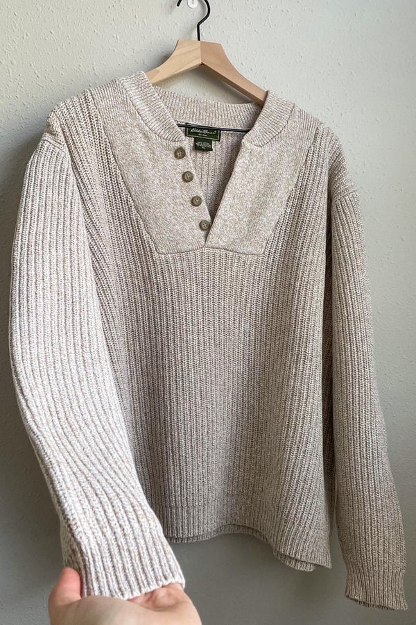 Eddie Bauer Vintage Knit Henley Pullover Sweater | Nuuly Thrift