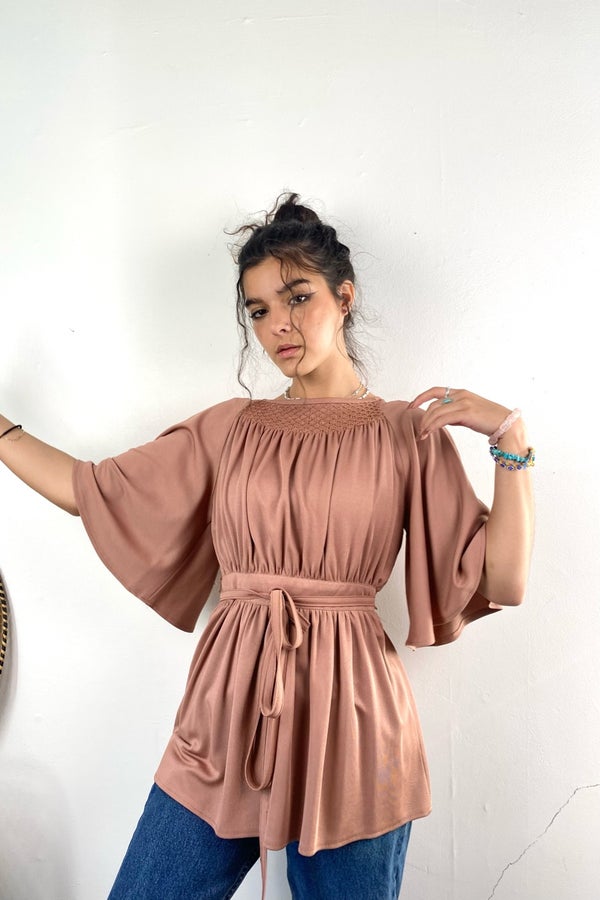 Vintage Mauve 70's Flowy Blouse | Nuuly Thrift