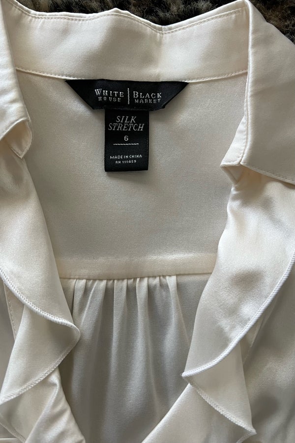 Silk blouse White House  Black Market Black size 10 US in Silk - 27153188