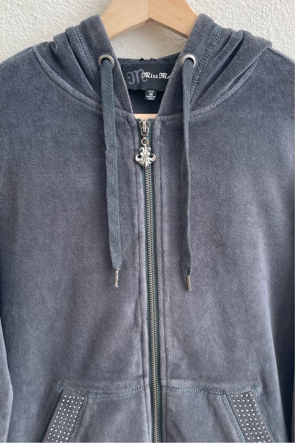 WASHED RHINESTONE SWEATSHIRT - Anthracite grey