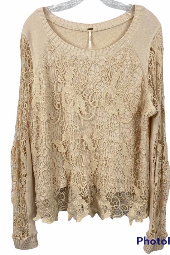 Free people lace on sale sweater