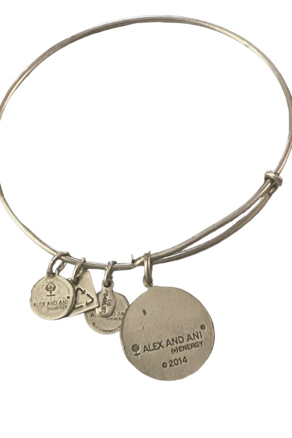 Silver Plated Alex & Ani S Monogram Initial Two Tone Charm Bracelet - Ruby  Lane