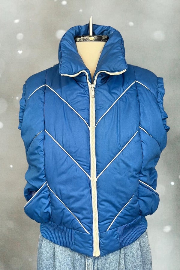 80s PUFFER Vest / Vintage Pack in SKI DADDLE Two Tone Puffer -  Israel