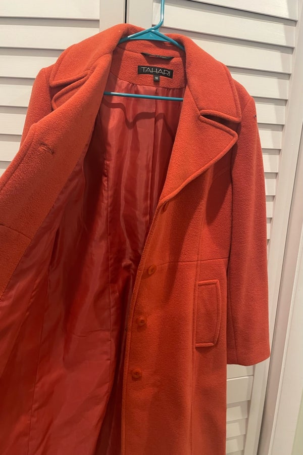 burnt orange winter coat