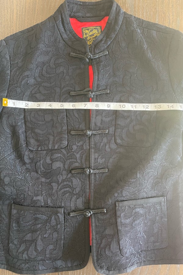 Lucky Brand Velvet Blazer Embroidered Jacket Size Small