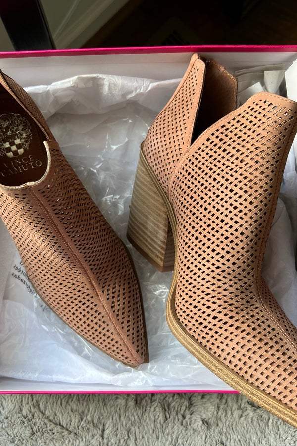 Vince camuto hotsell perforated suede booties