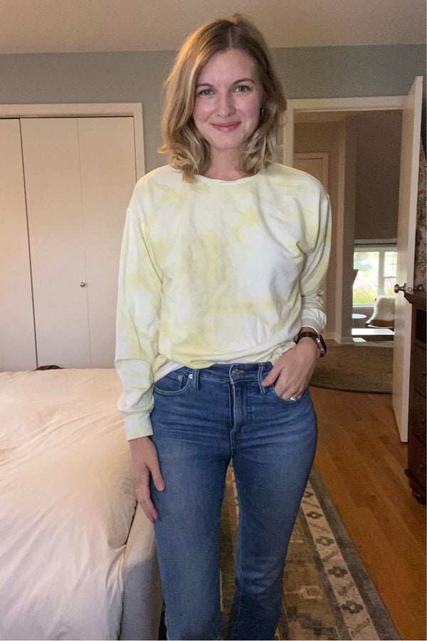 Madewell tie dye crop sales sweatshirt