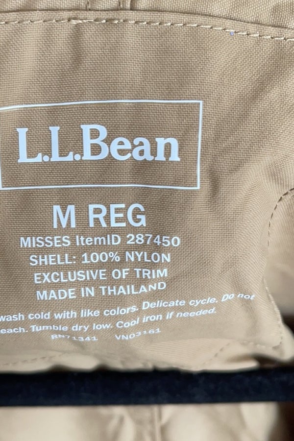 L. L. Bean Khaki Hooded Rain Jacket 