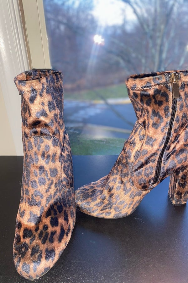 Cheetah heel outlet boots