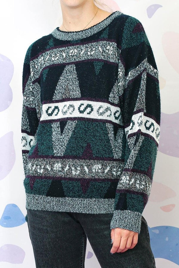 Vintage Abstract Grandpa Sweater 